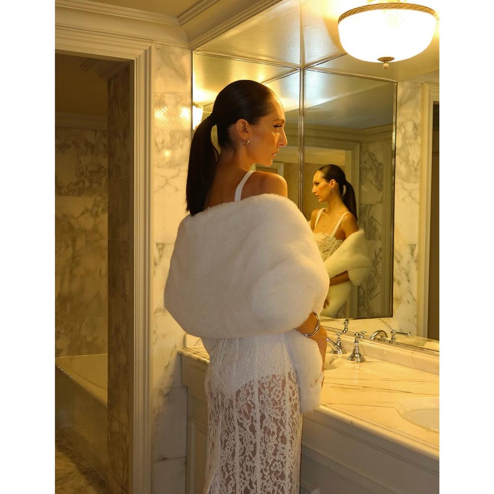 Helsa The Lace Column Dress White - Picture 9 of 16